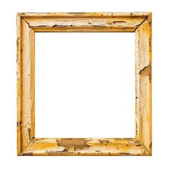 Square golden frame on white background
