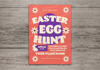 Retro Easter Egg Hunt Flyer