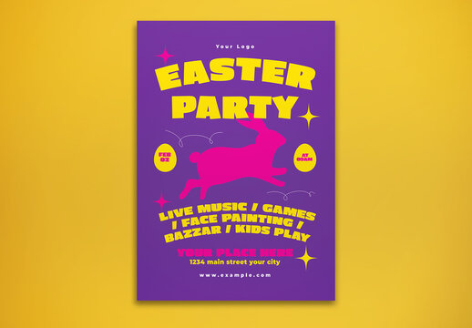 Purple Easter Party Flyer