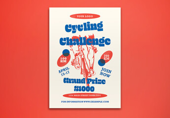 Retro Cycling Challenge Flyer