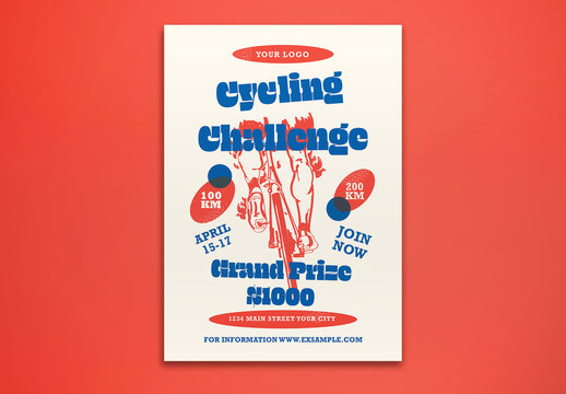 Retro Cycling Challenge Flyer