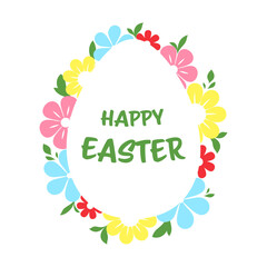 Happy Easter floral banner, poster, greeting card.Vector illustration