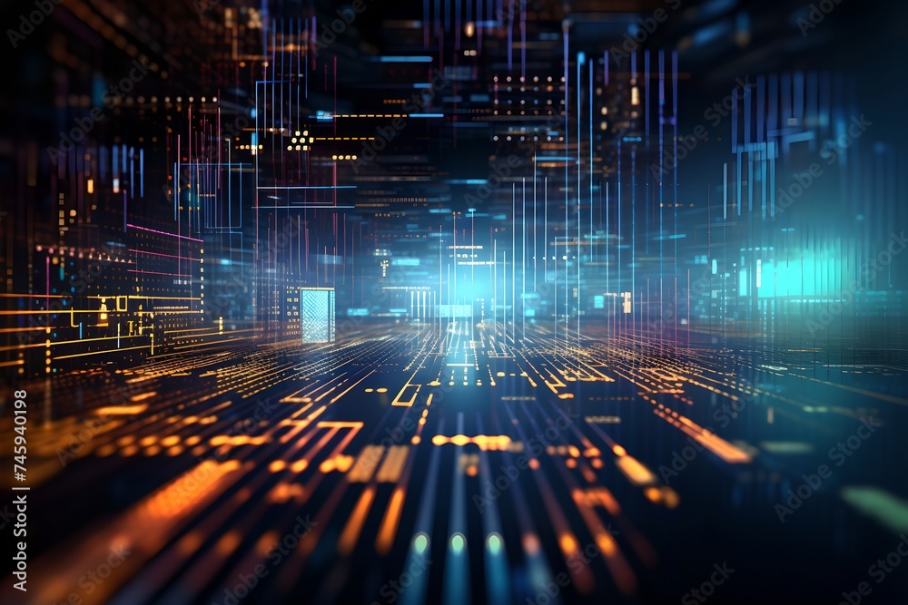 Poster dynamic digital data stream abstract background. global connection concept. big data, network visual