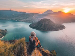 A travel influencer sharing breathtaking photos from their latest adventure