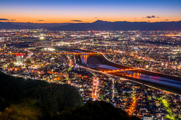 岐阜県　金華山からの夜景 - obrazy, fototapety, plakaty
