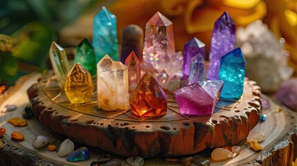Minerals, Crystals, Semi precious Gemstones, Magic still life for Crystal Energy Healing, Esoteric ritual, Witchcraft, Spiritual practice, Meditation, reiki - 745941110