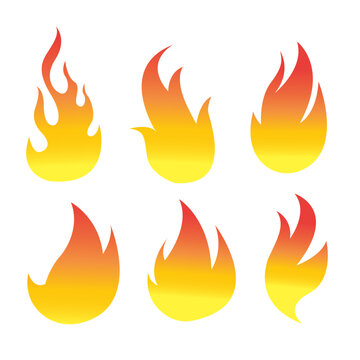 fire flame icon set vector design