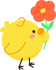 Cute yellow easter chick vector.