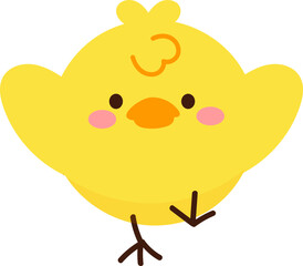 Cute yellow easter chick vector.