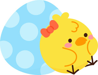 Cute yellow easter chick vector.