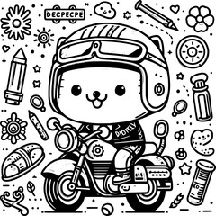 Obraz na płótnie Canvas Kid on a motorcycle