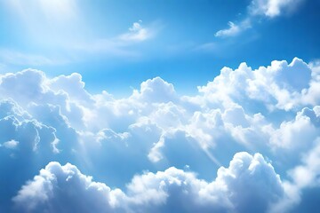 Editable vector background of white cloud detail in a blue sky made using a gradient mesh Vector background. White clouds in the blue sky. Mesh gradient. Vector illustration