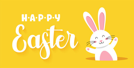 Naklejka premium Easter rabbit, easter Bunny. Vector illustration.