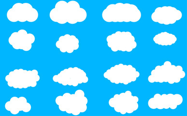 Fototapeta premium clouds in the blue sky.cartoon cloud set. 