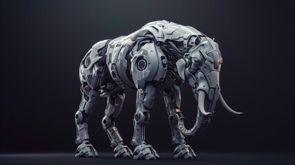Robot elephant isolated on a black background