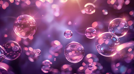 Purple colored oil bubble background. Closeup view. - obrazy, fototapety, plakaty