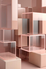 Dynamic shapes composition symmetric boxes and cube shapes background.