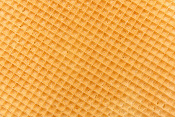 Waffle texture close up. Wafer sheet. homemade baking