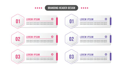 Six infographics with different style options