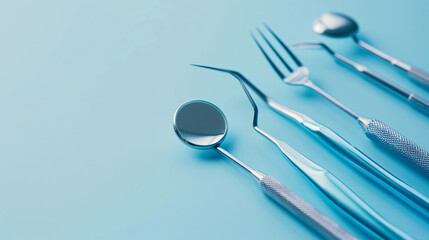 Dental tools in blue.
