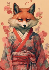 Japanese Fox - obrazy, fototapety, plakaty