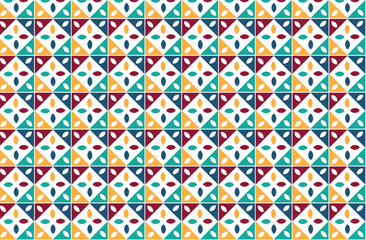 Abstract mosaic geometric seamless pattern with colorful background.
