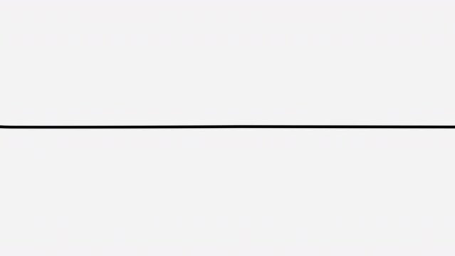 Abstract animated line with circular motion moving dot. White background. Space for text. 4K motion graphics