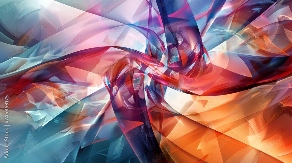 Poster ethereal swirls of translucent color layers a captivating digital art piece with ethereal swirls and