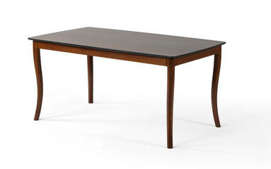 wooden table isolated on white background .dining table .