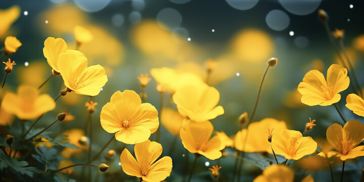 Floral background.Yellow flowers.Spring background