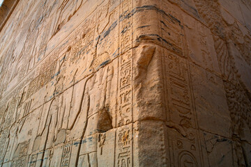Philae temple complex, an island-based temple complex in the reservoir of the Aswan Low Dam, downstream of the Aswan Dam and Lake Nasser, Egypt
