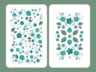 carte florale, affiche herbier de saison, palette de couleurs modifiables, d&eacute;coration int&eacute;rieure, motif, pattern, illustration, vecteur, modifiable, customiser, saisonnalit&eacute;, hiver, botanique