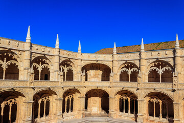 Naklejka premium Courtyard of the Jeronimos monastery in Lisbon, Portugal