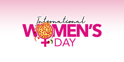 Happy women's day concept with pizza, women's day by pizza logo 8 march number symbol. Holiday restaurant women's day concept with pizza. 8 shapes of pizza isolated on a color background.