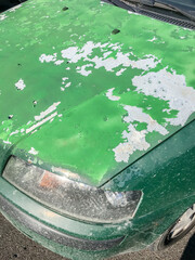 Car with peeling paint