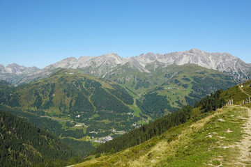 Naklejka na ściany i meble The panorama of the Lechtal Alps, Sankt Anton, Austria 