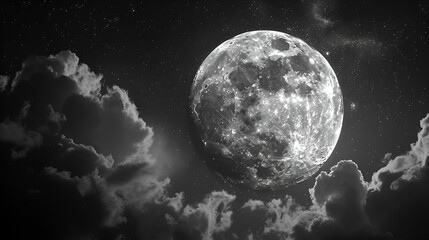 Fototapeta na wymiar Creating a sharp, realistic image of the moon glowing in the night sky, Generative AI