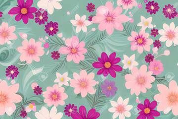 seamless floral pattern, generative ai