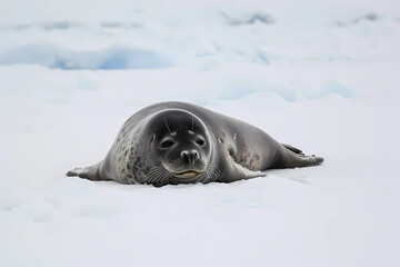 Weddell seal - Antarctica - A large, carnivorous seal species known for its distinctive call and role in the Antarctic ecosystem. They are threatened by climate change and overfishing
