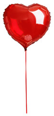 Red heart balloon with ribbon for party and celebration. Inflatable helium balloon clipart