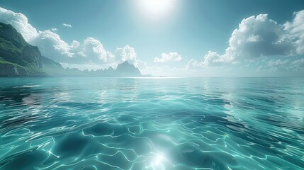 The ocean under the sunshine is a high-definition. Generative AI.
