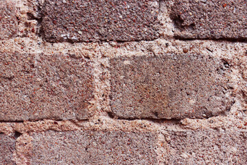 Close-up of a wall made of brick blocks