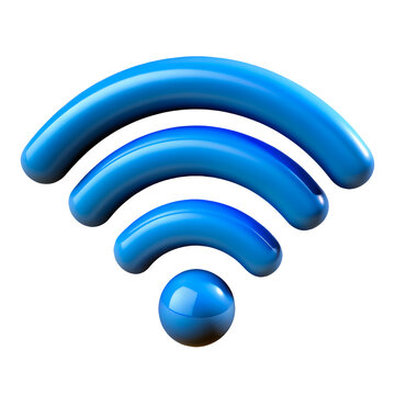 3d internet wifi connection icon isolated on transparent background