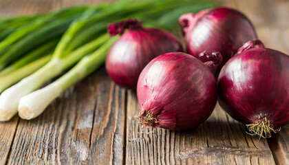 Red onions, copyspace on a side
