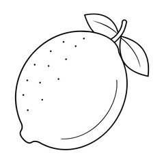 Vector of lemon illustration coloring page for kids