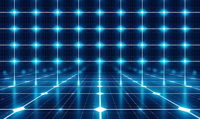 Fototapeta premium Silhouette of powerplant, solar cell plant and wind generators. Energy concept 