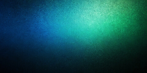 Dark green-blue gradient with glowing grainy texture background - obrazy, fototapety, plakaty