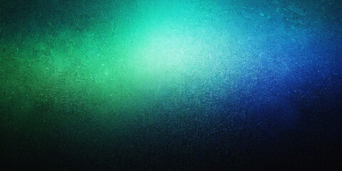 Obraz premium Grainy glowing texture backdrop in dark green-blue gradient