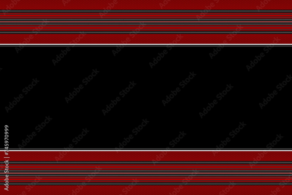 Aufkleber Different red and gray lines up and down with a black background for text input between them