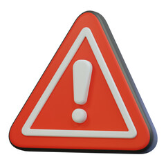 red warning sign 3d icon